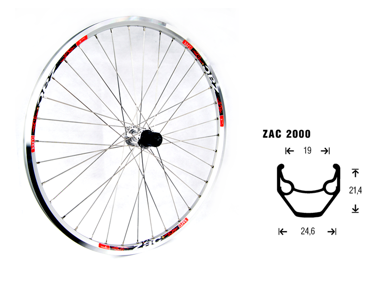RUEDA BICICLETA TRASERA 26 ZAC PLATA CASET 7V